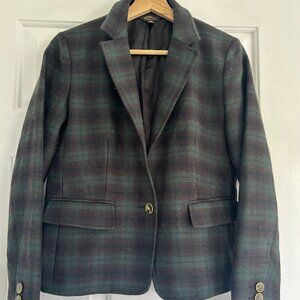 LLBean Signature Cropped Wool Blazer | Blackwatch Plaid | Size 6P